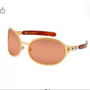 NEW Chloe Coral Oval Sunglasses, Coral Gold